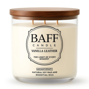 vanilla leather luxury candle (three wick)