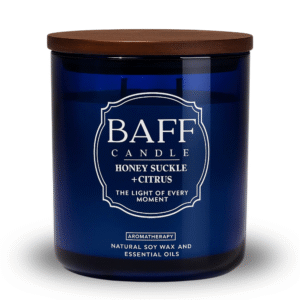 honey suckle + citrus soy wax luxury candle (two wick)