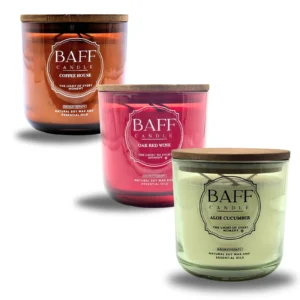 Baff Candle Collection Coffee House Oak Red Wine Aloe Cucumber