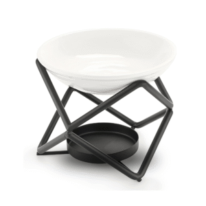 aromatic oil burner wax melt burner with ceramic bowl (black & gold)