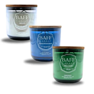 baff candle collection i red oud i sandalwood i spicy wood i soy wax luxury candle