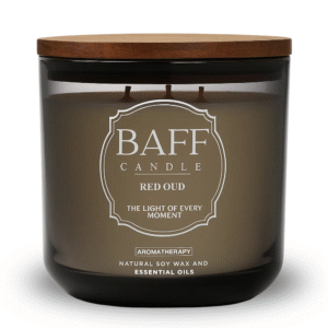 red oud soy wax luxury candle (three wick)