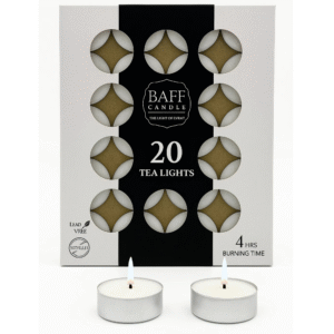unscented tealight candles – pack of 20 | baff candle