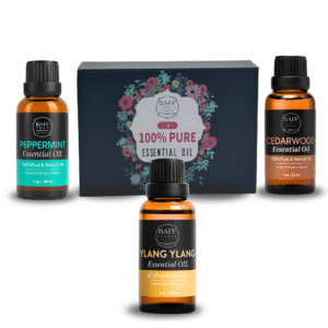 baff candle collection | peppermint essential oil | cedarwood essential oil | ylang ylang essential oil | pure & organic