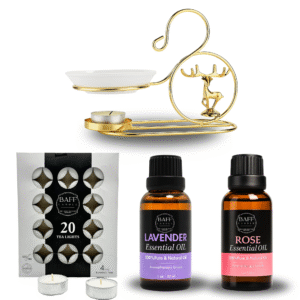 baff candle collection | lavenda essential oil | rose essential oil | aroma burner & tea light | pure & organic